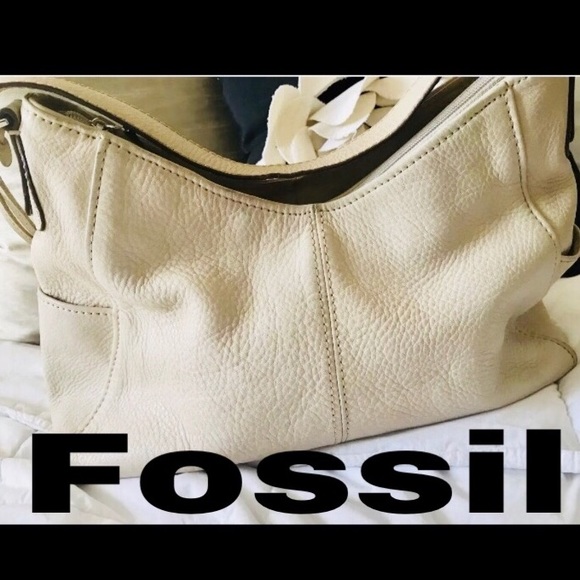 Fossil | Beige Leather Hobo Shoulder Purse Bag - Picture 2 of 8